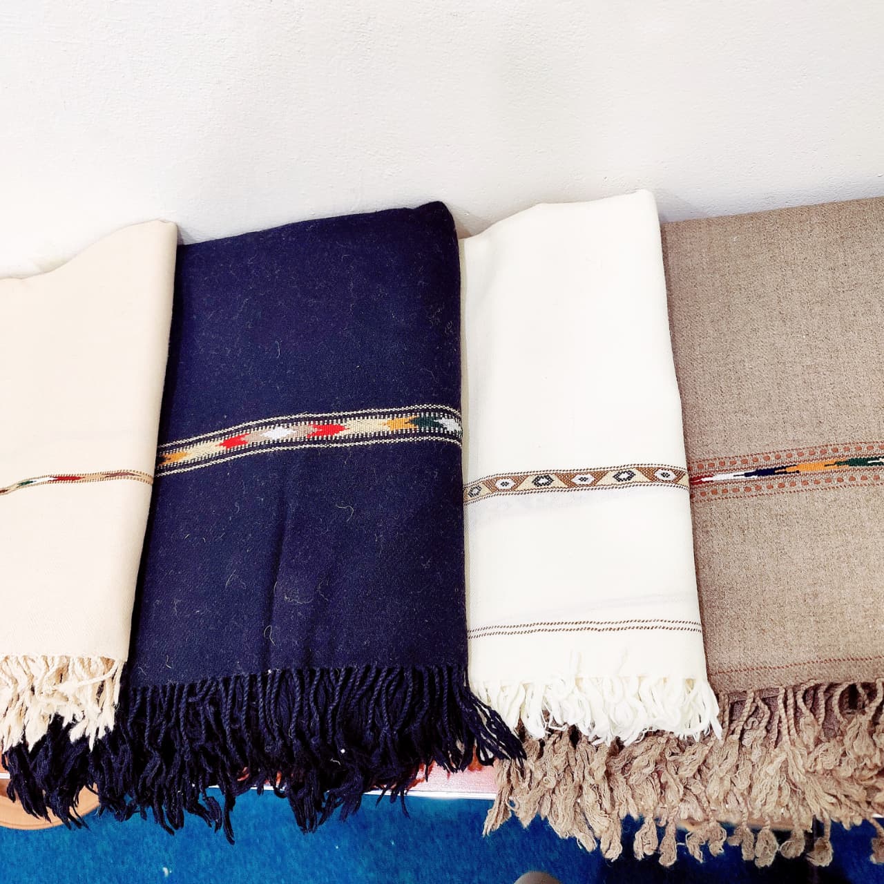 Cream Colour Chitrali Woolen Shawl