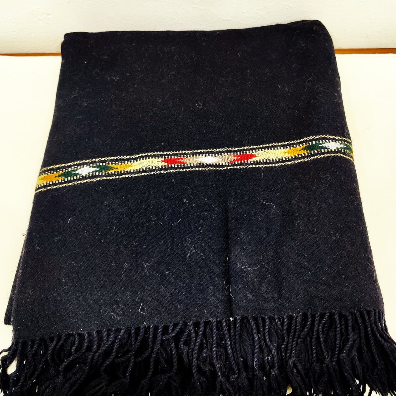 Black Chitrali Woolen Shawl – Handwoven Men's Winter Essential